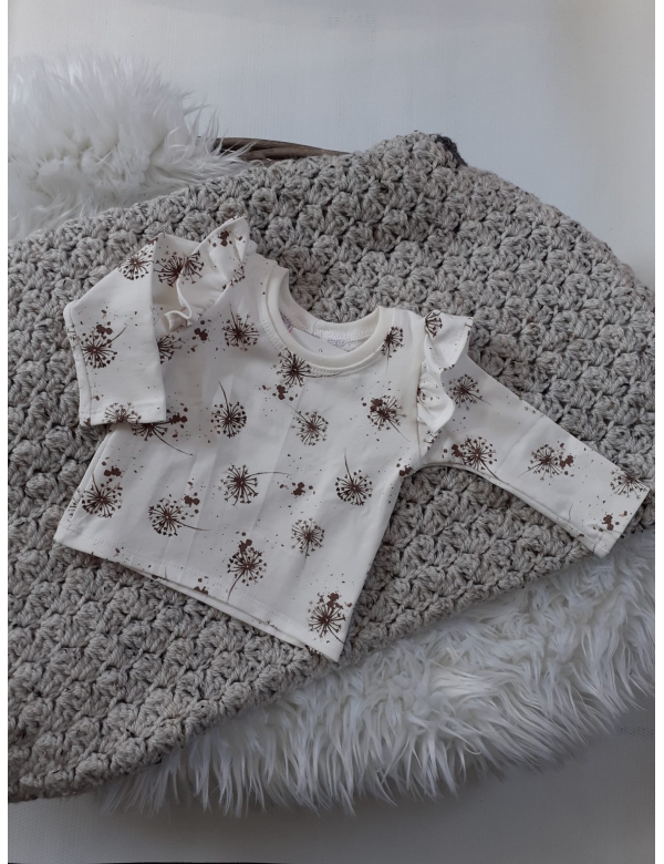 Longsleeve met ruffle mouw 'Paardenbloem'